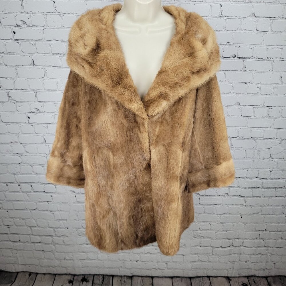 VTG Berkeley Furs The House Of Mink Burwood Brown Lined Fur Over Coat Large L